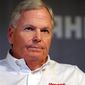 NASCAR team owner Rick Hendrick listens to questions during a media tour in Concord, N.C., Wednesday, Jan. 26, 2011. (AP Photo/Mike McCarn)