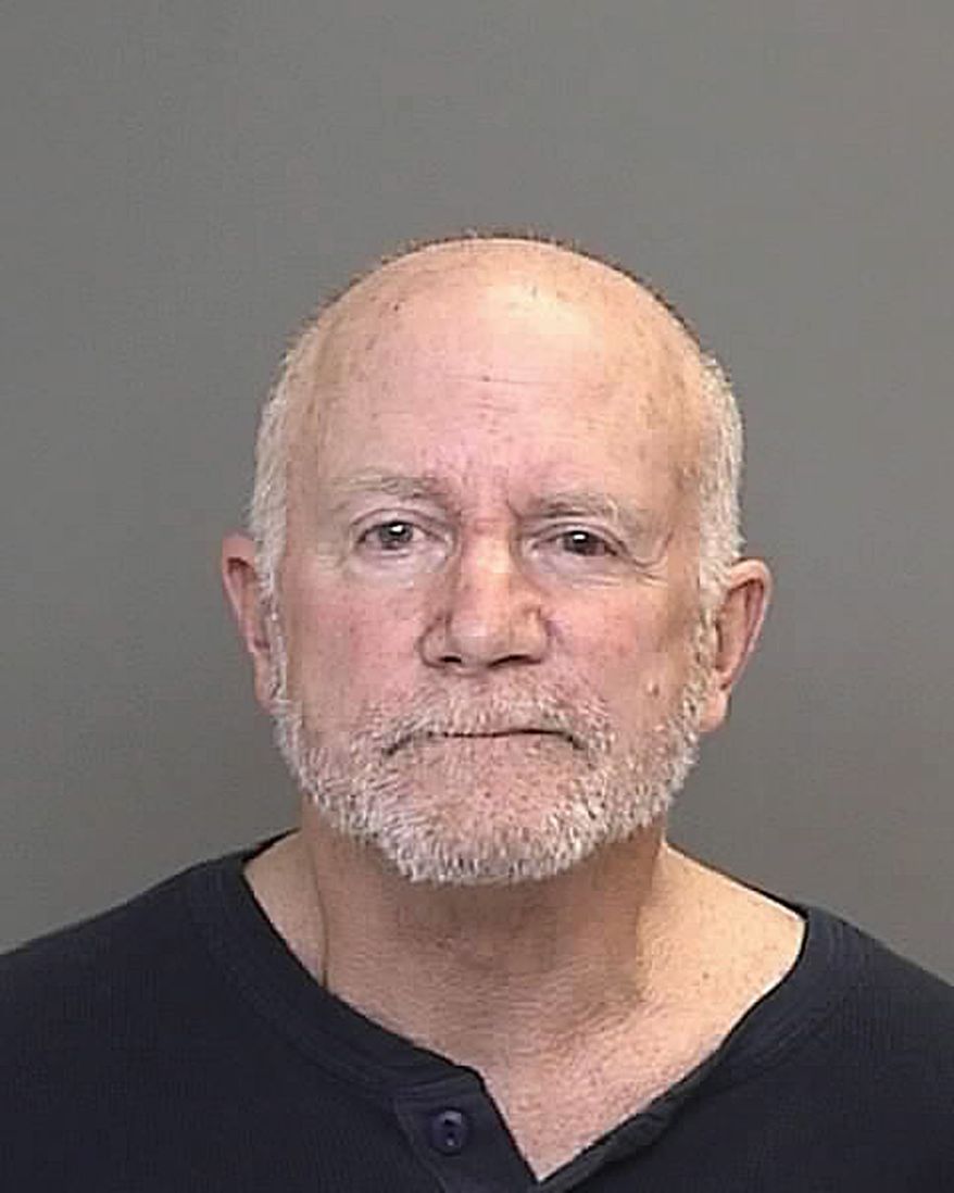 Roger Stockham is being held in Dearborn, Mich., on charges of making a false report or threat of terrorism and possessing explosives with an unlawful intent. (AP Photo/Dearborn, Mich., Police, HO)