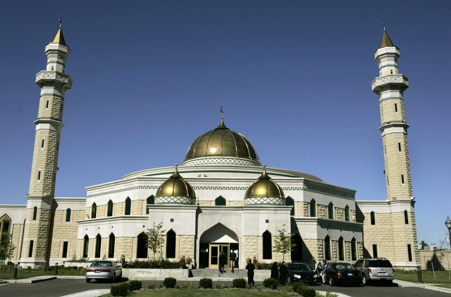 The Islamic Center of America in Dearborn, Mich., is one of the largest mosques in the nation. Roger Stockham was wearing a ski mask and had fireworks in his car nearby on Jan. 24 when he was arrested, police say. (Associated Press)
