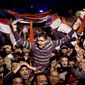 &#39;GET OUT&#39;: Anti-government protesters scream with rage in Tahrir Square in downtown Cairo as Egyptian President Hosni Mubarak makes a televised speech to the nation on Thursday. The president did not step down as the protesters had hoped he would. (Associated Press)