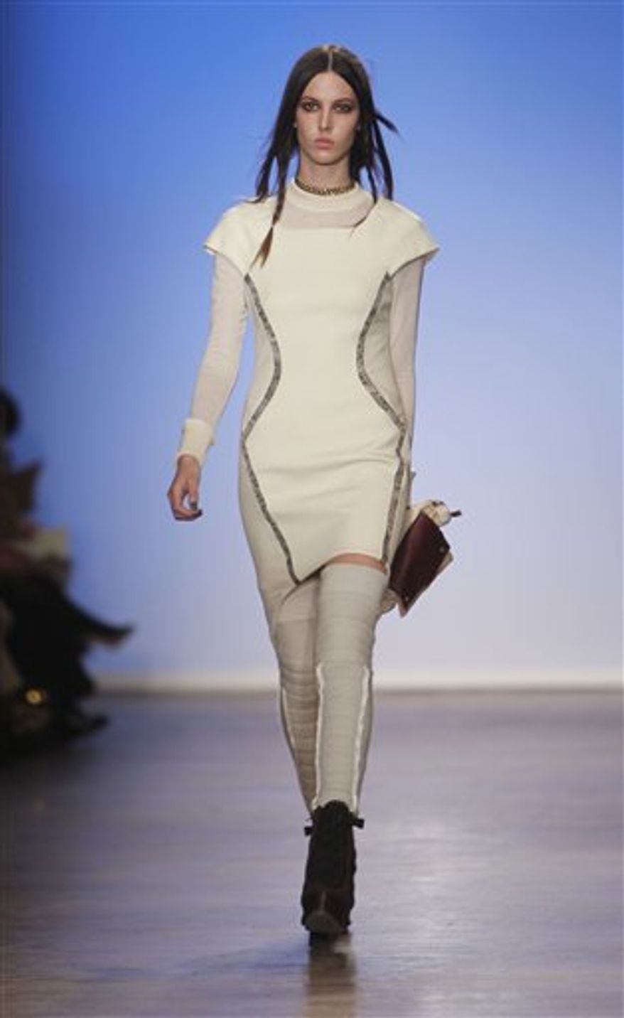 The Rag and Bone fall 2011 women's collection is modeled during Fashion Week Friday, Feb. 11, 2011 in New York. (AP Photo/Jason DeCrow)