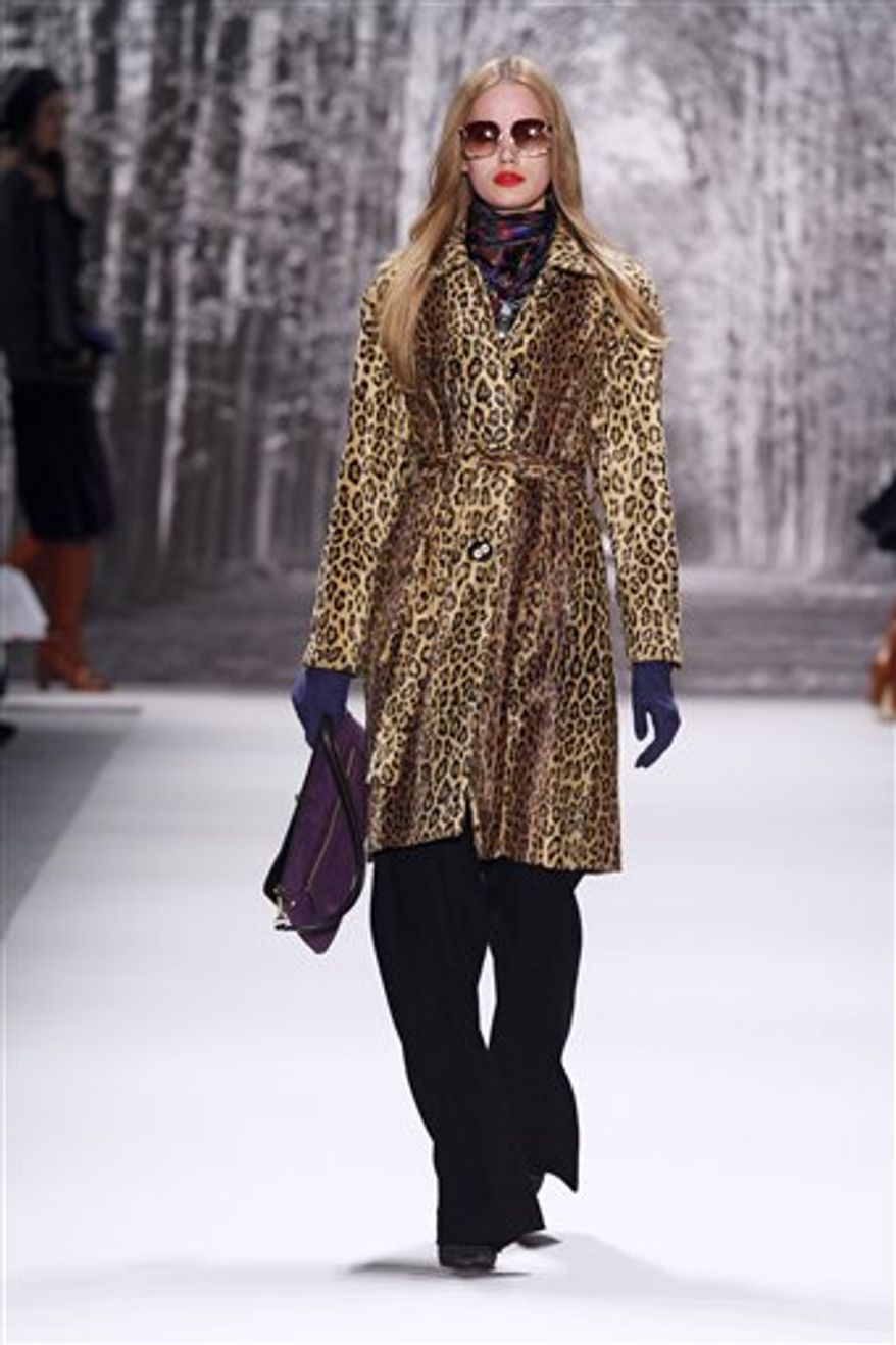 This Wednesday, Feb. 16, 2011 photo courtesy of Milly shows the Milly Fall 2011 collection modeled during Fashion Week in New York. (AP Photo/Milly, Dan and Corina Lecca) NO SALES; EDITORIAL USE ONLY