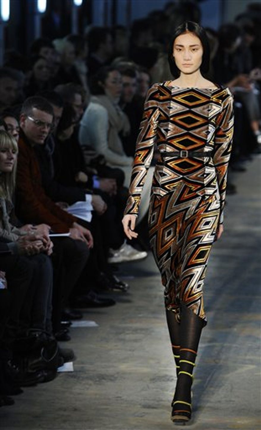 Fall 2011 fashion from designer Proenza Schouler is modeled during Fashion Week Wednesday, Feb. 16, 2011 in New York. (AP Photo/Stephen Chernin)