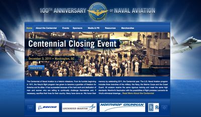 Screen capture of the website for the 100th Anniversary of Naval Aviation Foundation (Courtesy of navalaviation100.org)