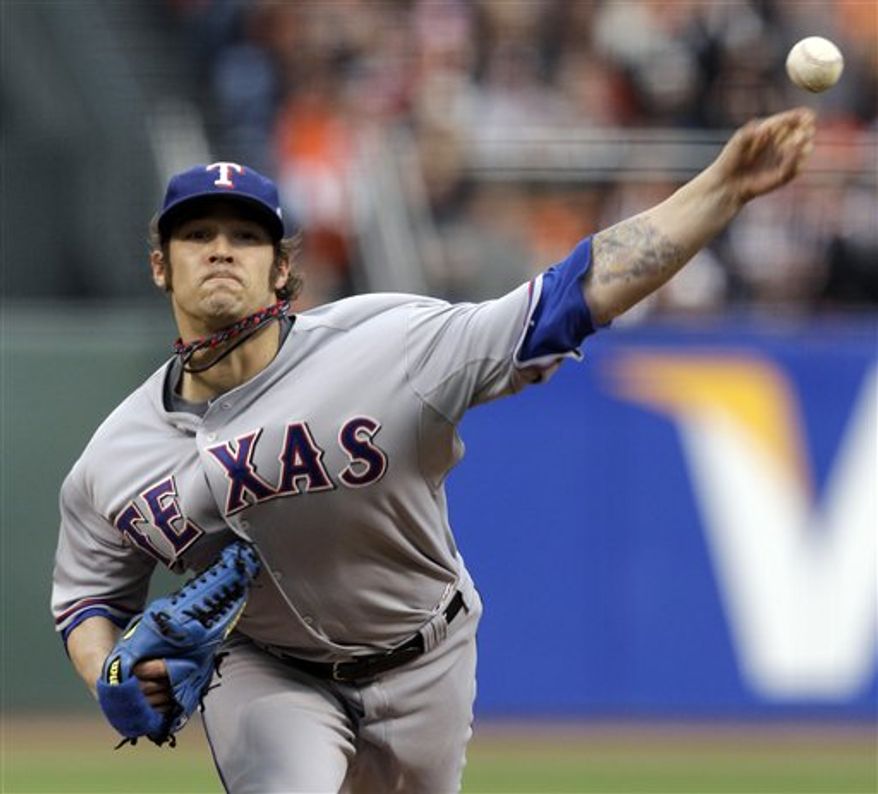 The Washington Nationals are known to be interested in adding another top-tier starter through free agency. They'd prefer it be a southpaw. C.J. Wilson is under consideration, but will his price tag make the Nationals better fits for Mark Buehrle or even right-hander Roy Oswalt? (AP Photo/Jeff Chiu, File)