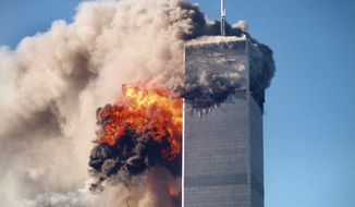 The World Trade Center terror attacks in New York on Sept. 11, 2001. (Associated Press)