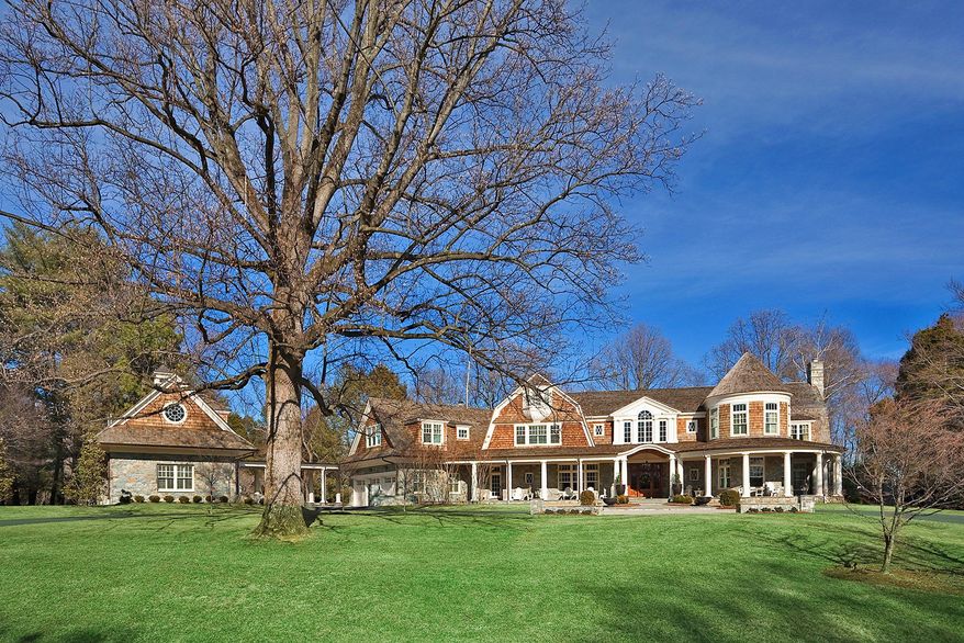 The estate home at 9009 Congressional Court in Potomac is on the market for $7,685,000. The home, which has more than 19,000 square feet, has eight bedrooms, eight full baths and nine fireplaces.