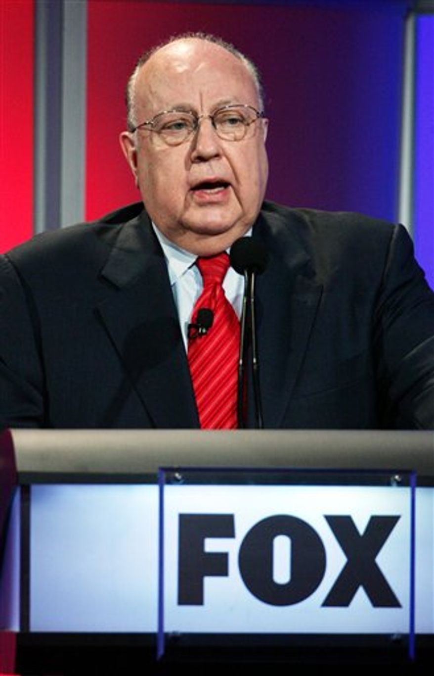 FILE- In this file photo from Tuesday Jan. 30, 1996, Rupert Murdoch, right, Chairman and CEO of The News Corporation Limited, listens as Roger Ailes speaks during a New York news conference after he was named chairman and CEO of News Corp. Ailes told a former publishing executive to lie to federal investigators who vetted now-disgraced ex-New York police commissioner Bernard Kerik for a Cabinet post in 2004, according to court documents cited in a news report Friday, Feb. 25, 2011. (AP Photo/Richard Drew, File)