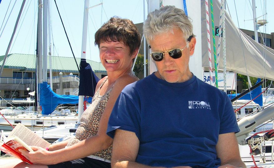 This photo provided by Joe Grande shows Phyllis Macay and Bob Riggle a yacht in Bodega Bay, Calif., in June 2005. The couple were on a yacht seized by pirates and were killed last week. (Associated Press)