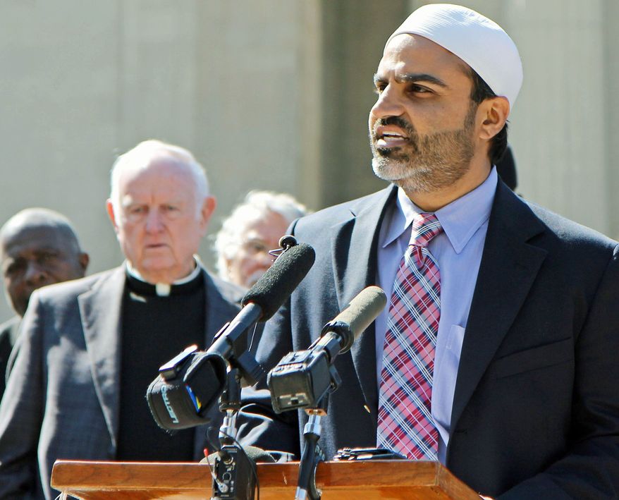 Businessman Nadeem Siddiqi speaks at a press conference in Nashville, Tenn., on Tuesday in opposition to a state legislative proposal that would make it a felony to follow some versions of the Islamic code known as Shariah. (Associated Press)