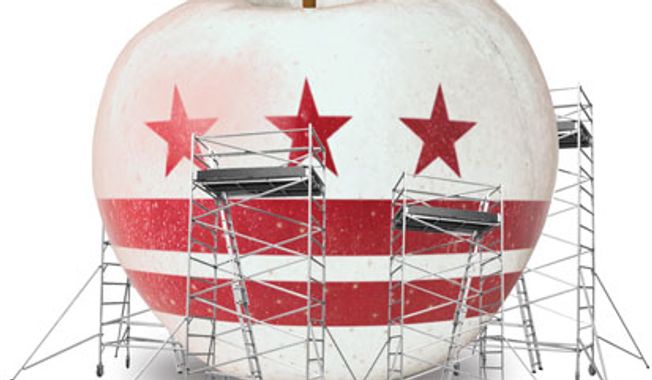 Illustration: D.C. school reform by Linas Garsys for The Washington Times