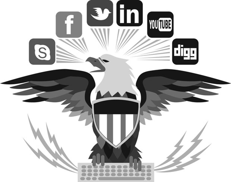 Illustration: DOD social media by Linas Garsys for The Washington Times