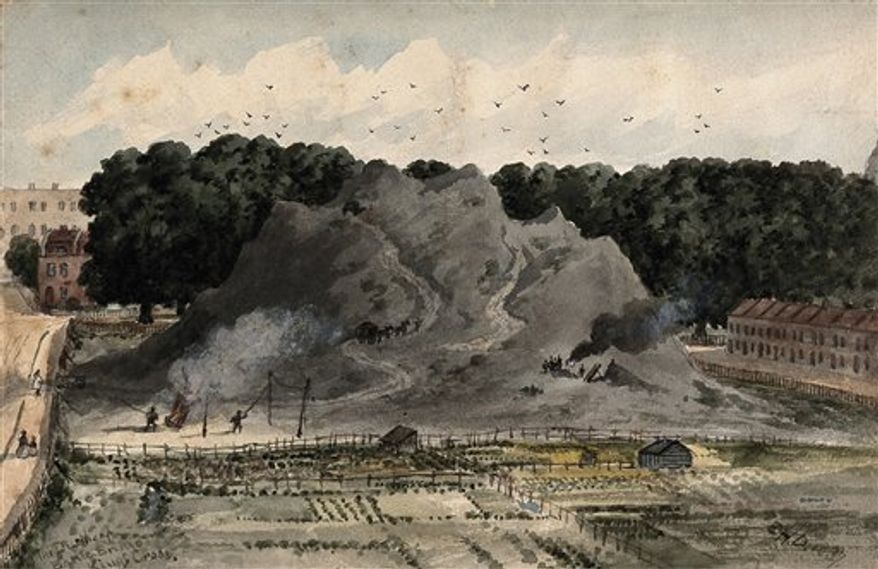 In this image released by Wellcome Images Wednesday, March 23, 2011, a garbage mound at Fresh Kills landfill in the Staten Island borough of New York is seen. A major new museum exhibition in London asks visitors to think again about the filthy and the fetid, exploring the role of dirt as enemy and ally in history, art, science and medicine. "Dirt: The Filthy Reality of Everyday Life" at the Wellcome Collection, runs from Thurdsay to Aug, 31. (AP Photo/Wellcome Images, ho) EDITORIAL USE ONLY