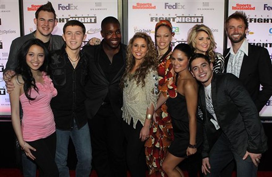 American Idol's Top 10 singers perform during Muhammad Ali Celebrity Fight Night XVII on Saturday March. 19, 2011, in Phoenix. (AP Photo/Darryl Webb)