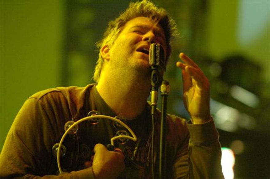 FILE - In this June 29, 2007 file photo, James Murphy, of the group LCD Sound System, performs on stage, during a concert at the music open air in St. Gallen, Switzerland. LCD Soundsystem will live stream their highly anticipated final show at Madison Square Garden on April 2, 2011. Pitchfork.com will host the webcast. (AP Photo/KEYSTONE, Regina Kuehne)
