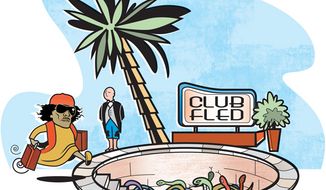 Illustration: Club Fled by Linas Garsys for The Washington Times
