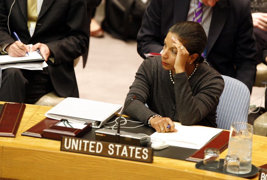 "We're not pretending anything. We're very clear," Susan Rice, the U.S. ambassador to the United Nations, said on Capitol Hill on Wednesday. "We'd rather be in there and call foul when that is appropriate and stand up for the principles and values that Americans hold dear and make important progress where progress can be made." (Associated Press)