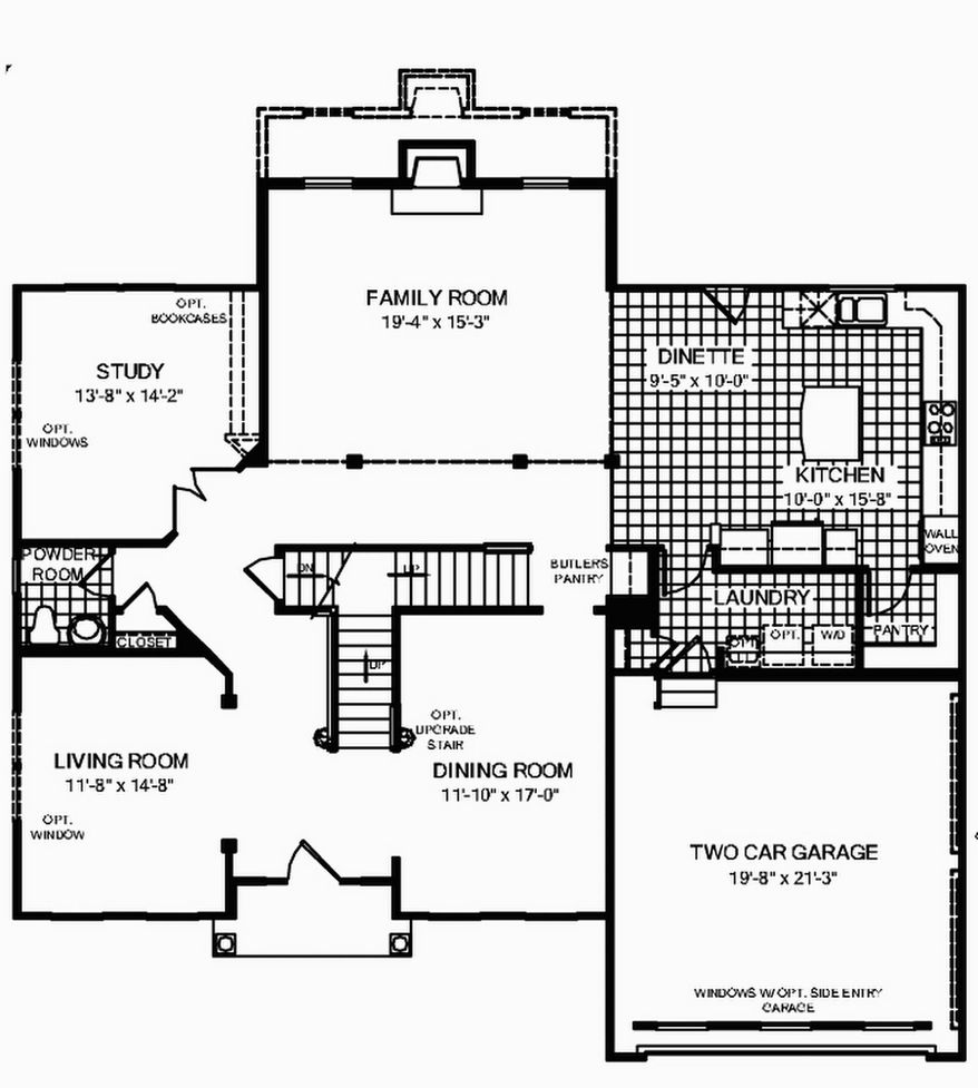 The main level of the Remington model features a two-story foyer flanked by the living and dining rooms. The center-island kitchen is open to the family room. Upstairs are the master suite, with a walk-in closet and luxury bath, three more bedrooms, and a second full bath.