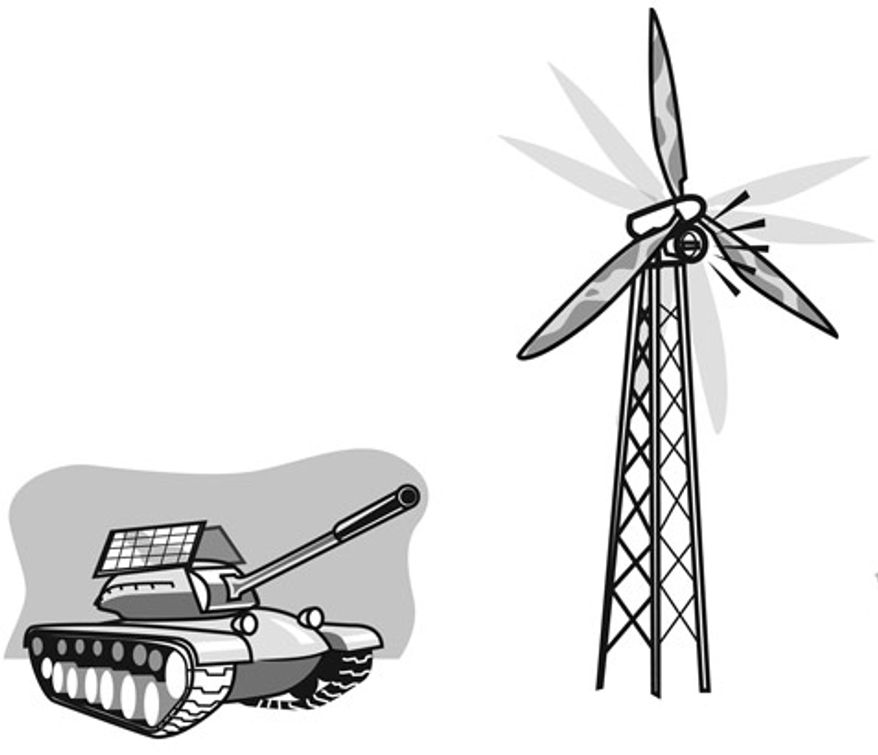 Illustration: Green army by Linas Garsys for The Washington Times