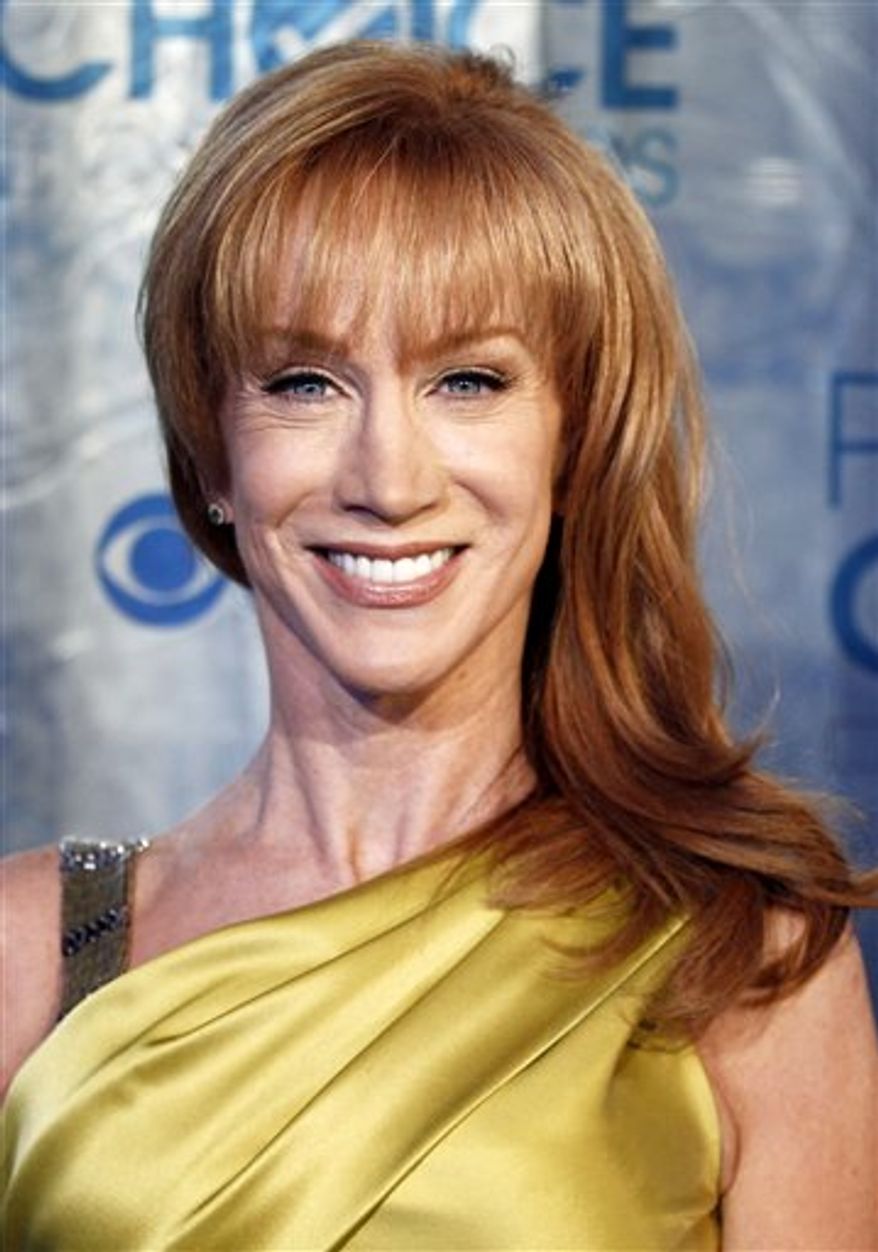 FILE - In this Jan. 5, 2011 file photo, actress and comedian Kathy Griffin arrives at the People's Choice Awards in Los Angeles. Griffin will guest star in an upcoming episode of the Lifetime series, "Drop Dead Diva." In an episode of the upcoming third season, Griffin plays the sister to series regular Kate Levering's Kim and clashes with fellow comedian Margaret Cho's character, Teri. (AP Photo/Matt Sayles, file)