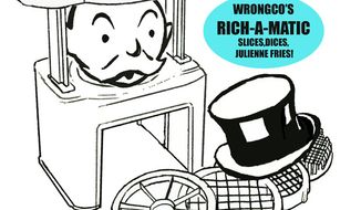 Illustration: Wrongco Rich-a-matic by Alexander Hunter for The Washington Times
