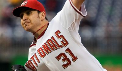 The Nationals-Cardinals game scheduled for Tuesday night was postponed and will be made up Wednesday as part of a day-night doubleheader. John Lannan will take the mound for Game 1 against Jake Westbrook. (Associated Press)