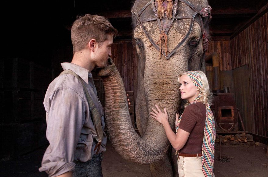 Robert Pattinson and Reese Witherspoon's chemistry-free romance in "Water for Elephants" makes them mostly foils for the violently cruel circus owner who happens to be his boss and her husband. (Associated Press)