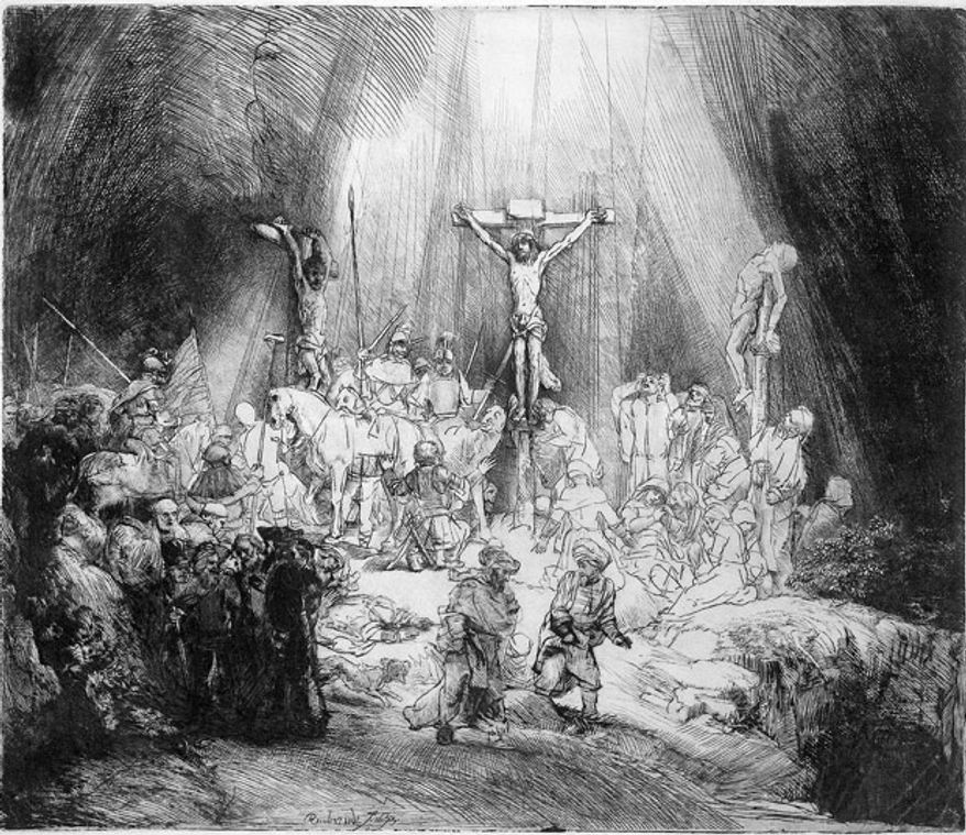 "The Three Crosses" by Rembrandt
