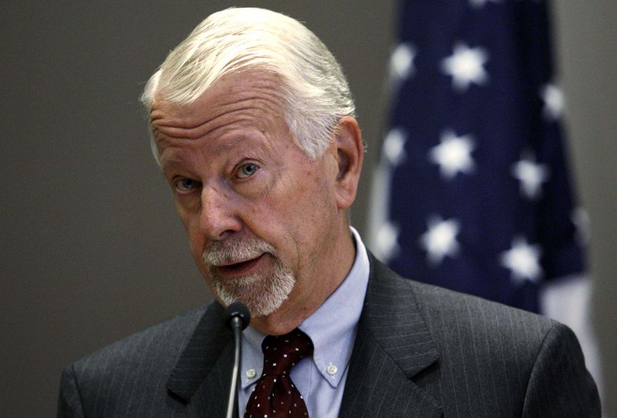 ** FILE ** Then-U.S. Chief District Judge Vaughn R. Walker of the Northern District of California speaks at a legal conference in Seattle in November 2010. (AP Photo/Elaine Thompson)
