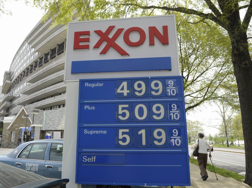 Gas prices topped $5 a gallon at a station in Northwest Washington last week. The high prices, which have risen roughly 85 cents since the start of the year, are taking a toll on the economic recovery. ASSOCIATED PRESS