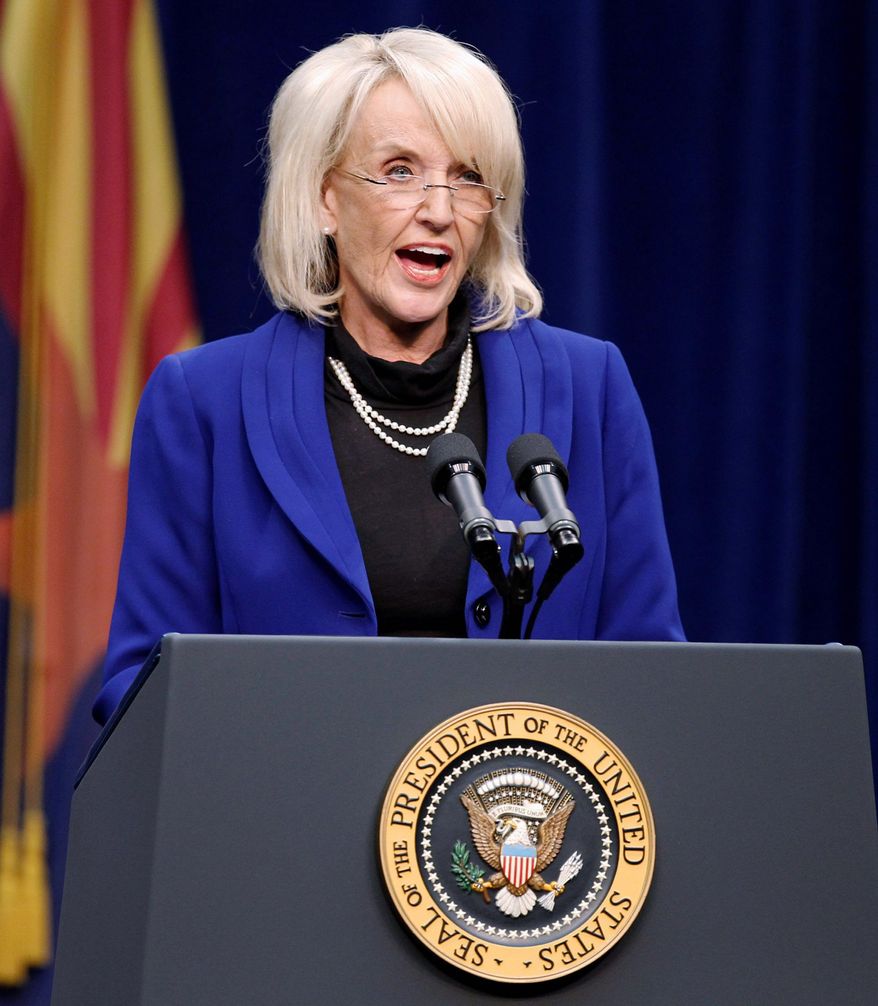 Arizona Gov. Jan Brewer a year ago became the face of anti-Washington sentiment when she signed the toughest state immigration law. (Associated Press)