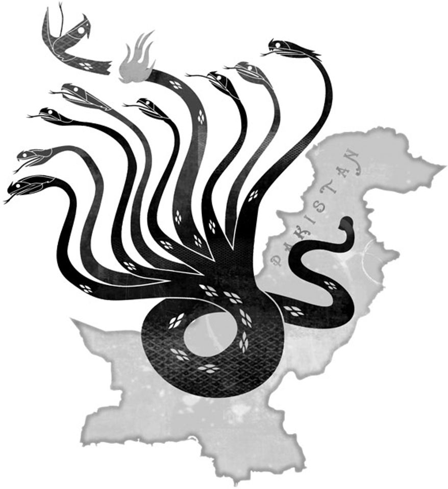 Illustration: Pakistan mission by Linas Garsys for The Washington Times