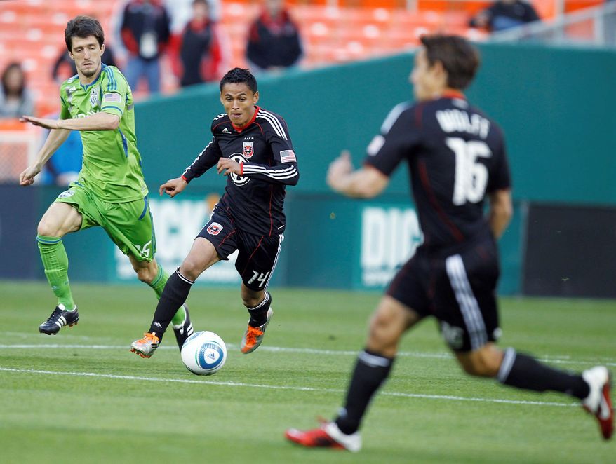 D.C. United's Andy Najar scored one of the goals in the 2-2 draw with the Philadelphia Union on Saturday. (Associated Press)