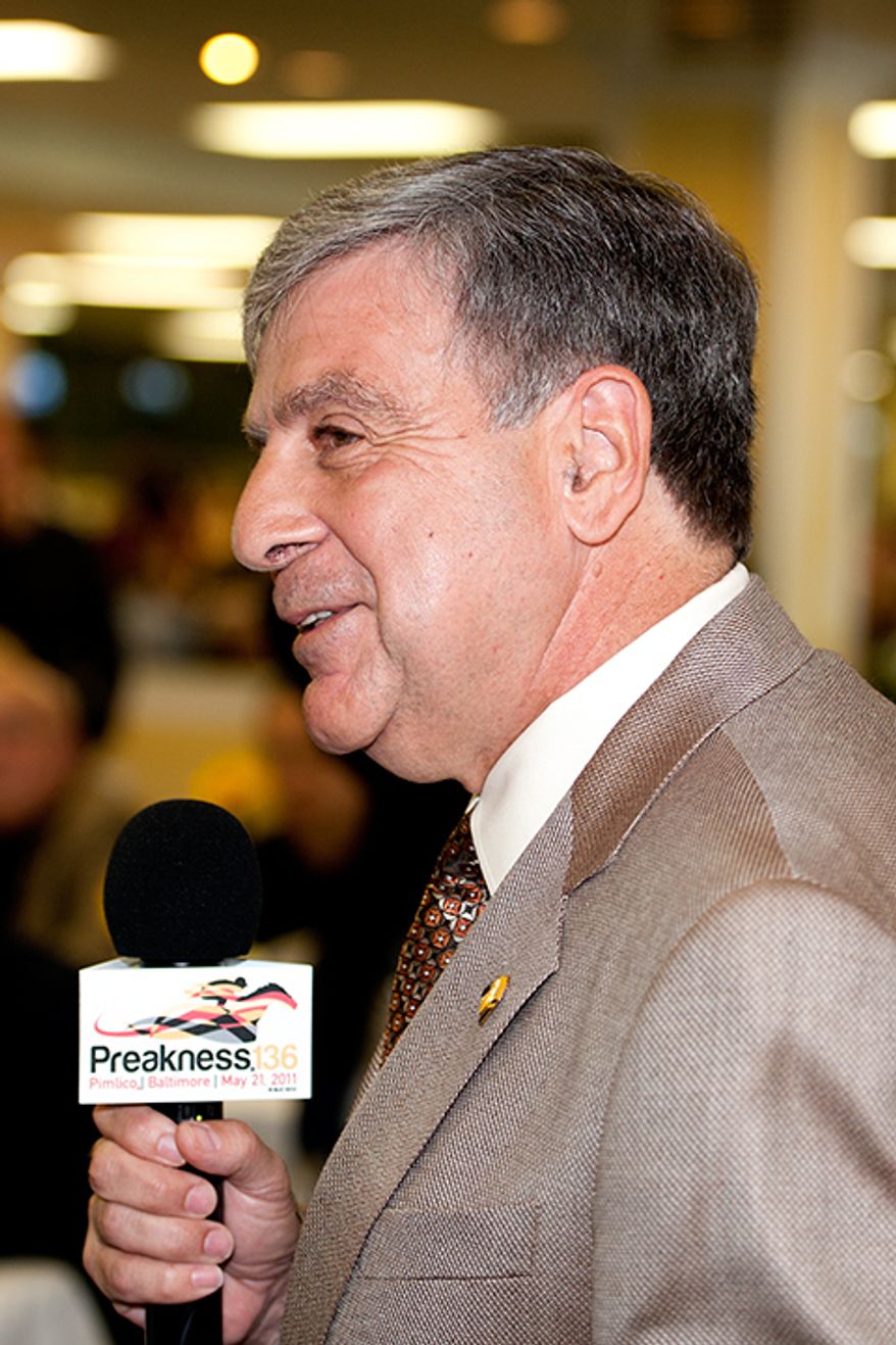 Preakness: Mike Masiello talks about King Congie and the story of Congie DeVito at Thursday morning's Alibi Breakfast at Pimlico. (Jerry Dzierwinski / Maryland Jockey Club)