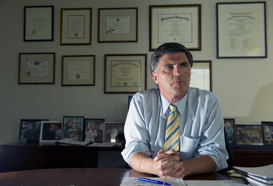 Former Maryland Gov. Robert L. Ehrlich Jr. says he hopes to become an influential national voice on Republican politics through books, radio and television gigs. (Barbara L. Salisbury/The Washington Times)