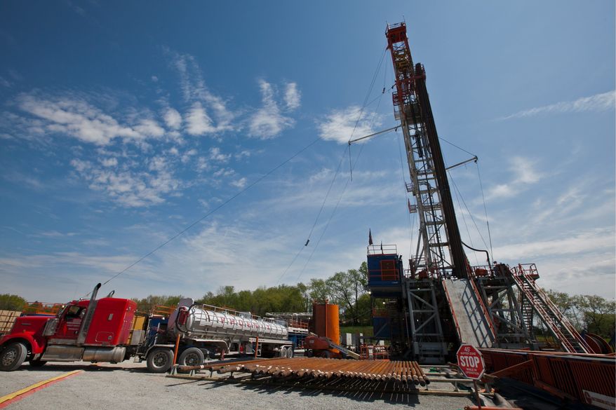 Piping is removed from a drill used in the "fracking" process to recover natural gas from the massive Marcellus Shale in Washington, Pa. The technology is changing Pennsylvania's economy. (Andrew S. Geraci/The Washington Times)