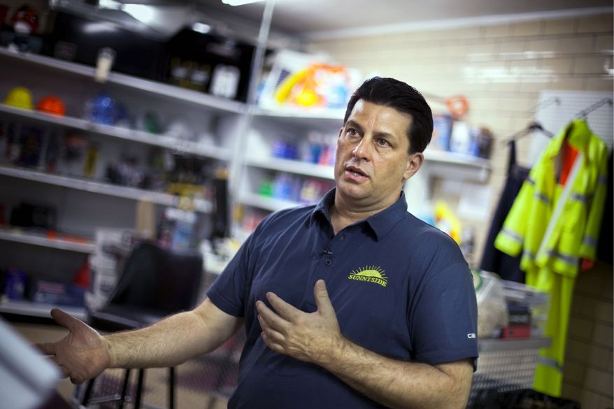 "We're modeling our business to what they need." - Paul Battista, owner of Sunnyside Supply, an industrial supply store in Slovan, Pa. (Andrew S. Geraci/The Washington Times)