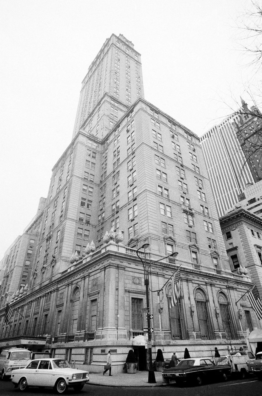 ** FILE ** A Nov. 27, 1968, photo shows the exterior of the Pierre Hotel in New York. Mahmoud Abdel Salam Omar, former chairman of Egypt's Bank of Alexandria and currently an executive with El-Mex Salines Co., was arrested on Tuesday, May 31, 2011, on charges of sexually abusing a maid at the hotel. (AP Photo)