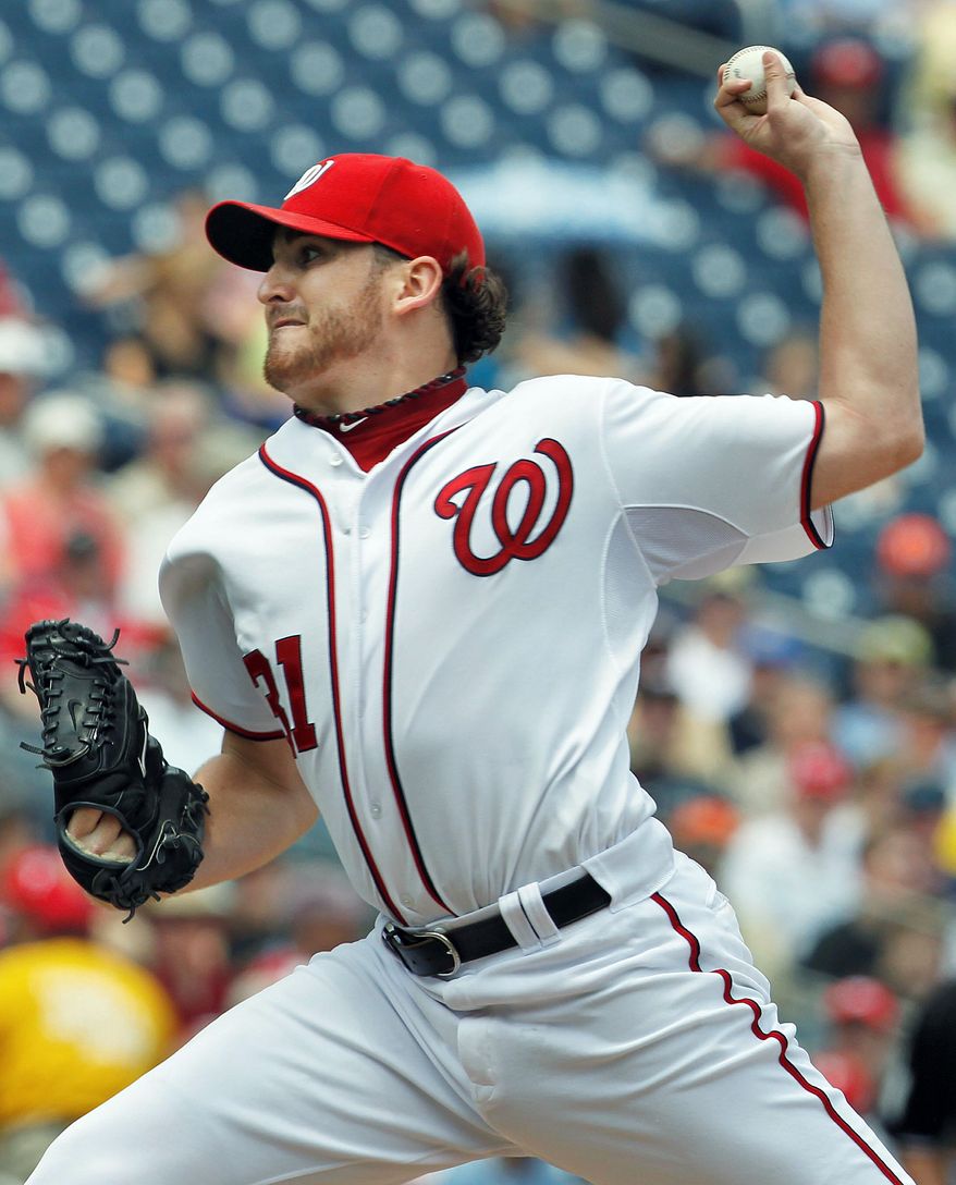 ASSOCIATED PRESS
Nationals left-hander John Lannan allowed no earned runs over 5 1/3 innings in Wednesday's 2-1 win.