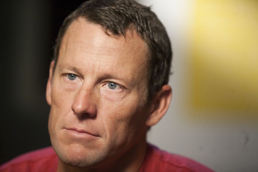 This photo from Feb. 15, 2011, shows Lance Armstrong during an interview in Austin, Texas. Attorneys for Armstrong have demanded an on-air apology from "60 Minutes" after the head of Switzerland's anti-doping laboratory denied allegations the seven-time Tour de France winner tested positive for performance-enhancing drugs at the 2001 Tour de Suisse. (Associated Press)
