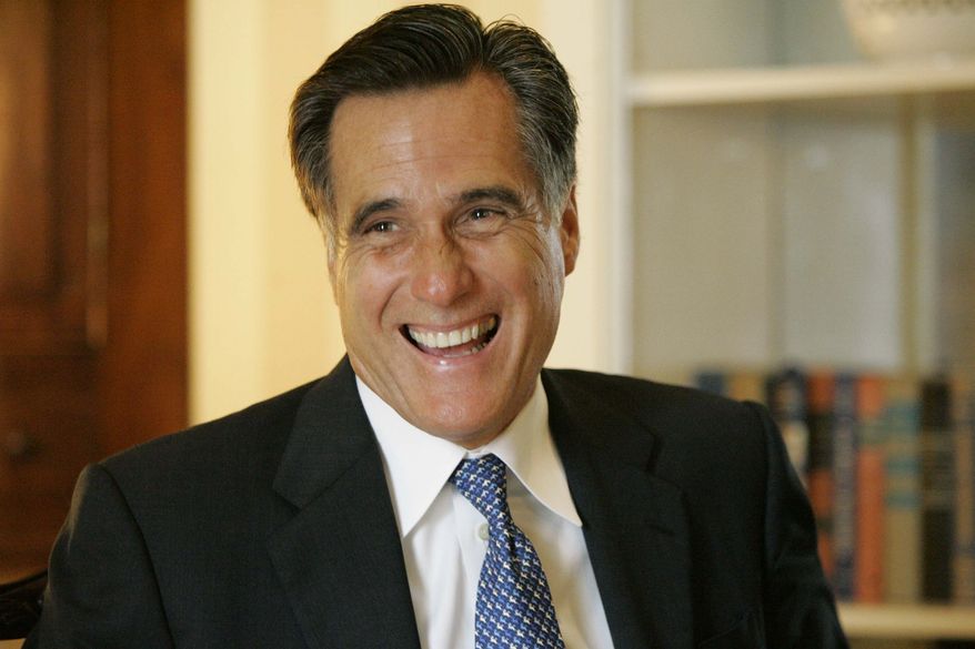 ** FILE ** Former Massachusetts Gov. Mitt Romney smiles during an interview with the Associated Press in Columbia, S.C., in August 2007. (AP Photo/Mary Ann Chastain, File)