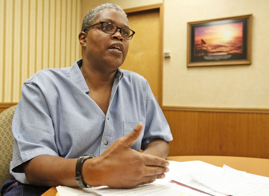 In this March 9, 2011, photo Ophelia De'lonta speaks during an interview at the Buckingham Correctional Center in Dillwyn, Va. De'lonta has filed a lawsuit against Virginia Prison officials seeking a sex change operation. (AP Photo/Steve Helber)