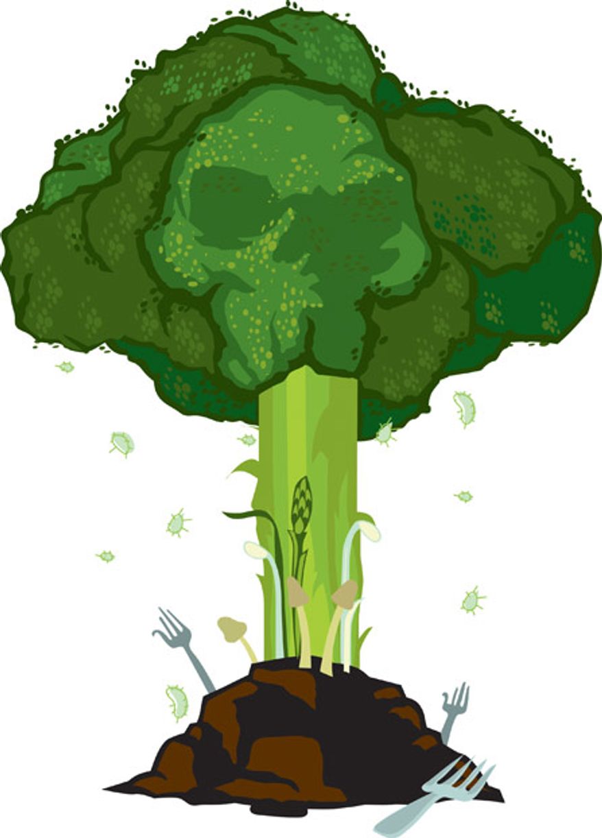 Illustration: Organic farming by Linas Garsys for The Washington Times