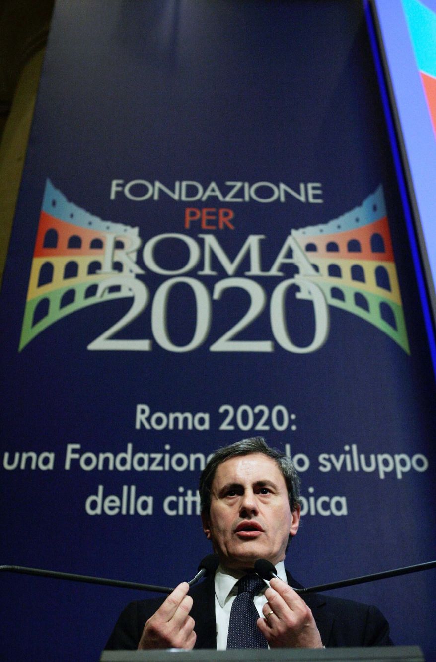 Rome Mayor Gianni Alemanno has sent some of his city's famed antiquities on a grand tour of the U.S. to promote the Italian capital's bid for the 2020 Olympic Games. (Associated Press)