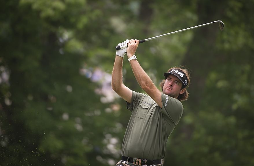 Bubba Watson tees off on the seventh hole during the championship round of the 2011 U.S. Open Congressional, in Bethesda, Md., Sunday, June 19, 2011. (Rod Lamkey Jr./The Washington Times)
