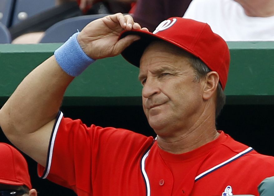 Washington Nationals manager Jim Riggleman resigned as manager over a contract dispute Thursday, June 23, 2011. (AP Photo/Ann Heisenfelt, File)