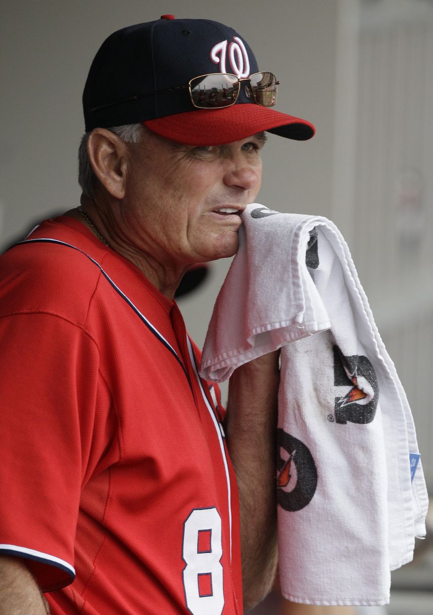 Washington Nationals interim manager John McLaren will leave the coaching staff following Sunday's game and be reassigned to a front-office position . (AP Photo/Nam Y. Huh)