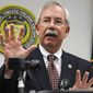 **FILE** Kenneth E. Melson, acting director of the Bureau of Alcohol, Tobacco, Firearms and Explosives (ATF), speaks at a news conference in Houston in April 2009. (Associated Press)
