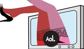 Illustration: AOL&#39;s gutter by Linas Garsys for The Washington Times