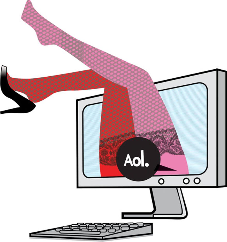 Illustration: AOL's gutter by Linas Garsys for The Washington Times